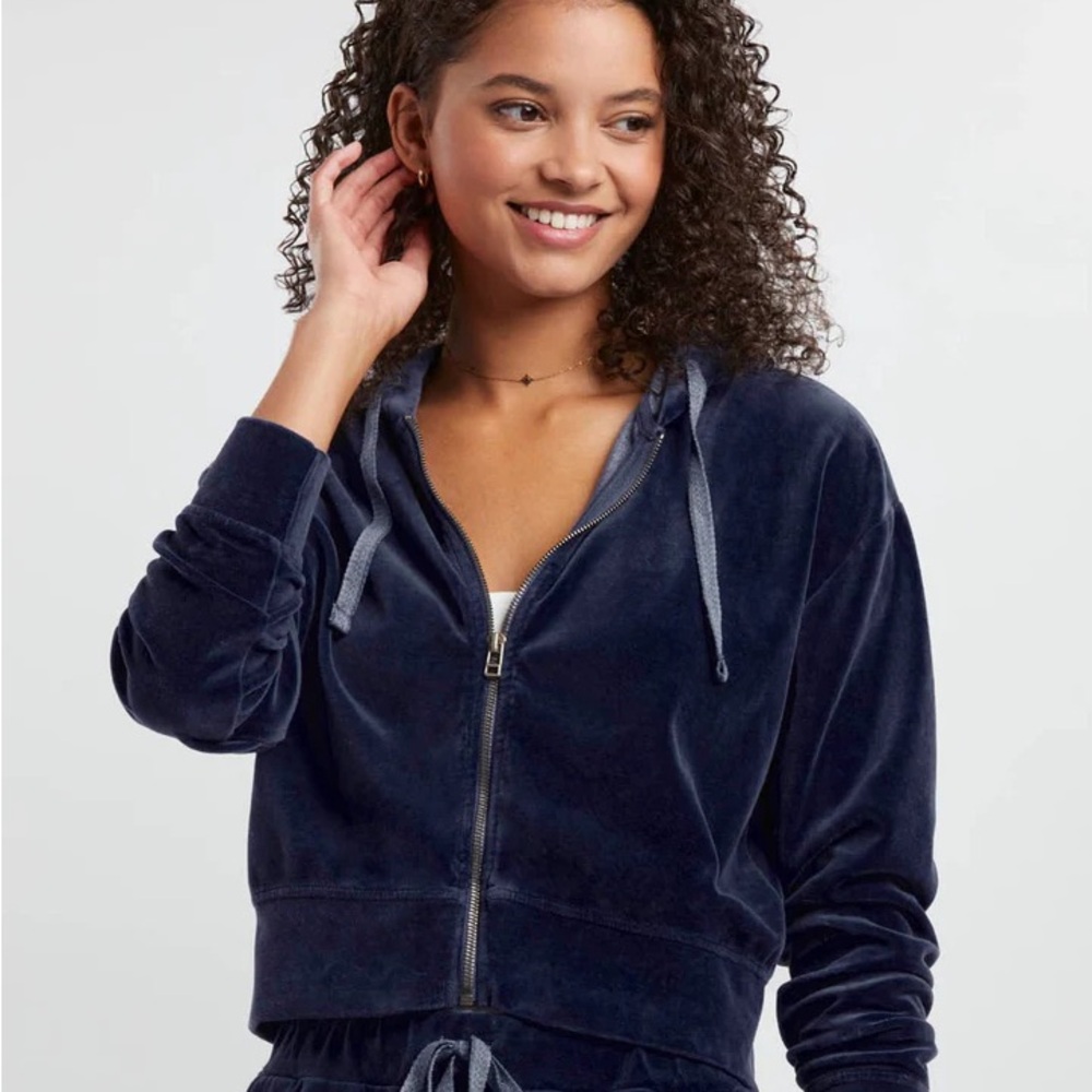 Splendid Sundown Joey Blue Velvet Hoodie